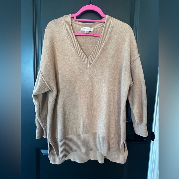 Oversized, v-neck sweater. - Picture 1 of 3